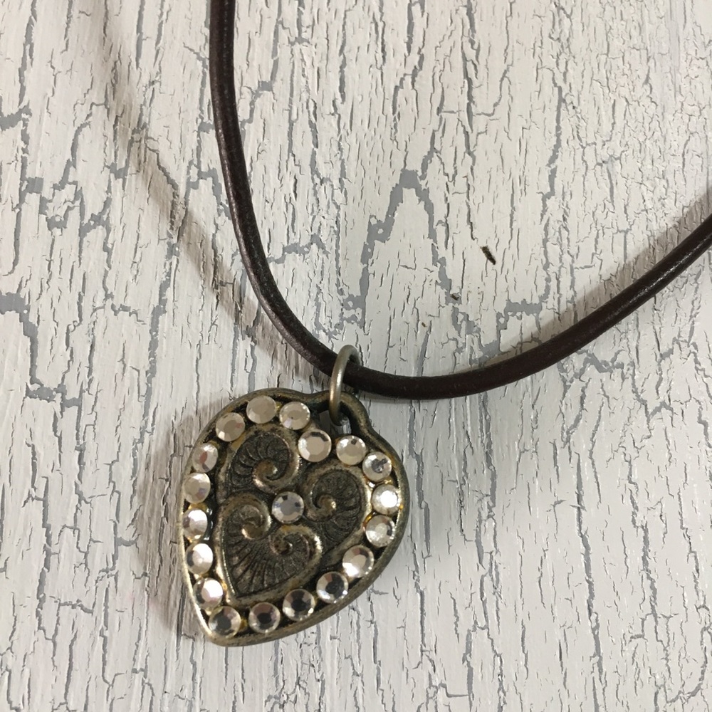 Handmade Rhinestone Heart Choker